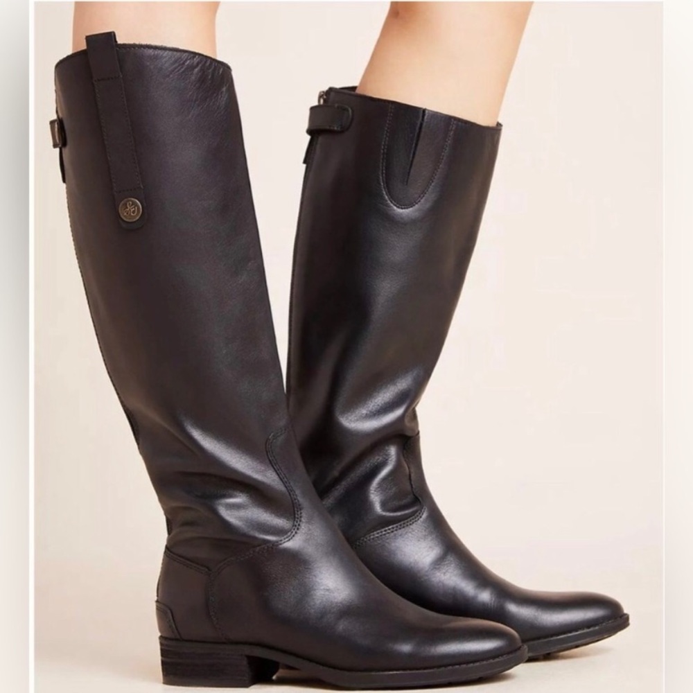 Sam Edelman Penny 2 Black Knee High Riding Leather Boots size 7.5